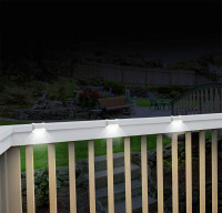Ideaworks® 3-Piece Solar-Powered LED Deck Lights