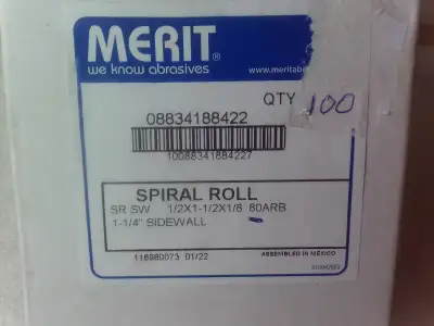 MERIT ABRASIVE SPIRAL ROLLS 100 PCS, View more