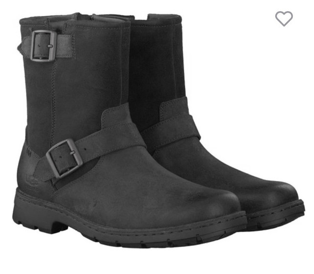 Men's UGG Messner Waterproof Black Leather Boots in Men's Shoes in Whitehorse