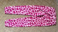 Pink Leopard Print Girl Leggings, Approx. 5-6Y  Cotton Jersey