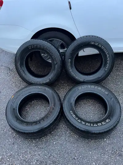 2 tires better shape than other 2 because they were on a front wheel drive car. Should be good for a...