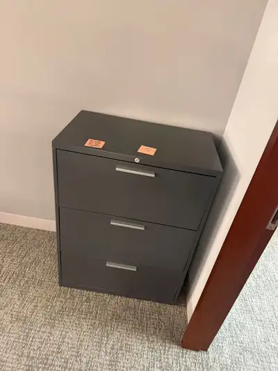 Grey 3 Drawer Filing Cabinet-Used Cabinets For Sale-Call Now!, View more