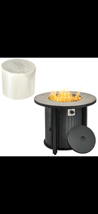 30 Inch Propane Fire Pit Table, 40,000BTU Round Gas Firepit