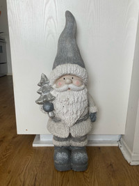 Frosted Santa with Tree Statue - 3’ Tall