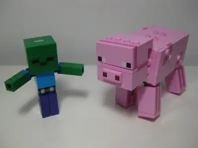 Lego Minecraft BigFig Pig with Baby Zombie (complete), View more