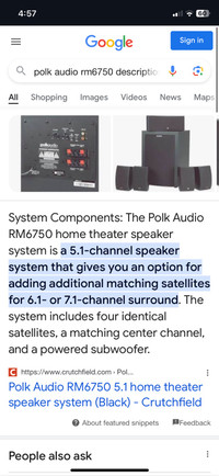 Polk audio rm6750 5.1 speaker set