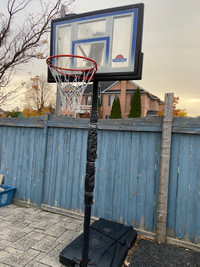 Portable adjustable basketball backboard, hood and net system 