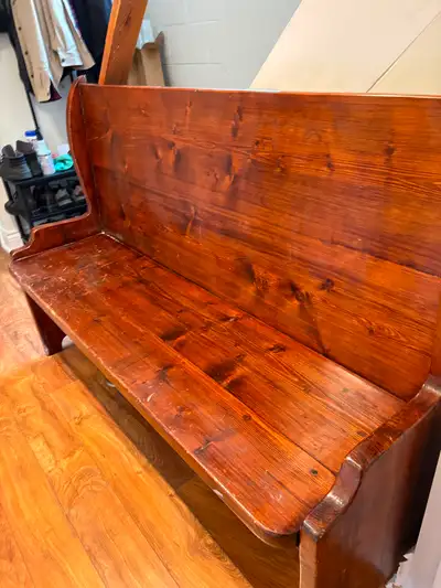 Solid Pine Settle Bench - 60 inch entry/hallway bench, View more
