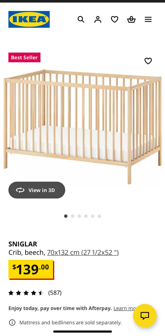 IKEA crib with mattress in Cribs in Markham / York Region - Image 3