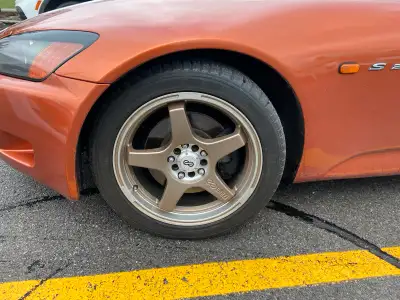 Set of 4 Enkei rims, bronze finish in good shape, staggered, front 17x7 +42 offset, rear 18x7.5 +45...