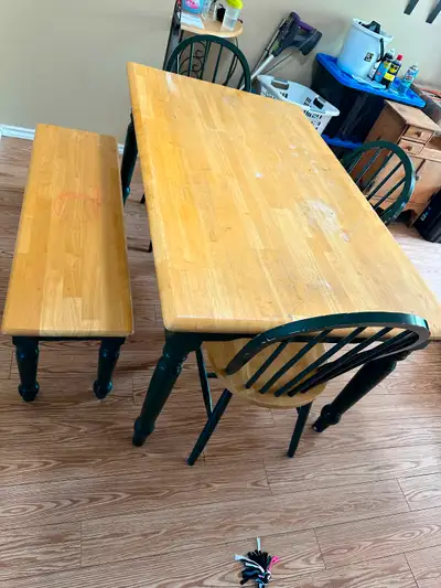 Farmhouse style Kitchen Table Chairs and Bench set, View more