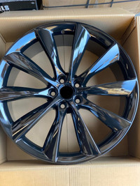 20" TURBINE STYLE GLOSS BLACK WHEELS RIMS 5X114.3 20X8.5 +35