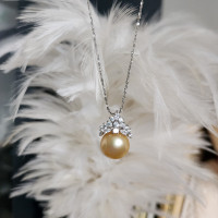 AAA 12.5 Large Genuine Golden South Sea Pearl Pendant Necklace