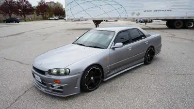 2000 Nissan Skyline ER34 GTT 4 door (Not GTR) Original RB25DET turbo 6cyl engine Manual 5 speed Tran...