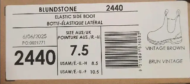 Blundstone 2440 Vintage Brown Elastic Side Boot in Men's Shoes in City of Toronto - Image 3