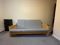 Solid wood futon with IKEA mattress 