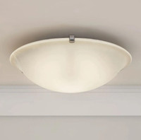 3-Light Pewter Clip Flushmount Ceiling Light with White Marbled 
