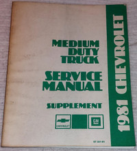 1981 Service Manual Supplement Medium Duty Truck Chevrolet