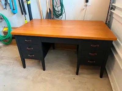 Custom Refinished Solid Oak Desk, View more