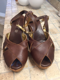 Sandales cuir brun 