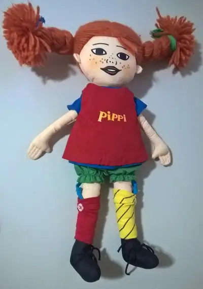 Pippi Longstocking Doll Soft Cloth Astrid Lingrid Yarn Hair, View more
