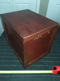Antique Wooden Handmade Storage/Tool Box with Lid  14 1/2 Inch L