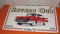 Tin Sign Bar Display *Havana Club Cuba 57 Chevy - Man Cave