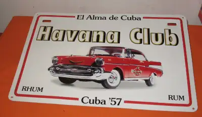 Tin Sign Bar Display *Havana Club Cuba 57 Chevy - Man Cave, View more