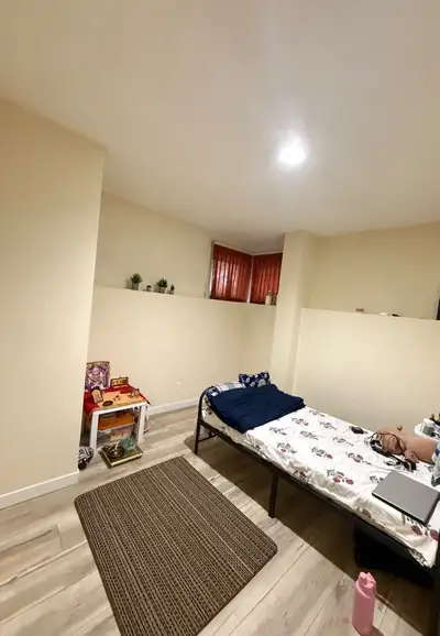 A cozy private room is available for rent in a newly renovated basement, complete with a shared kitc...