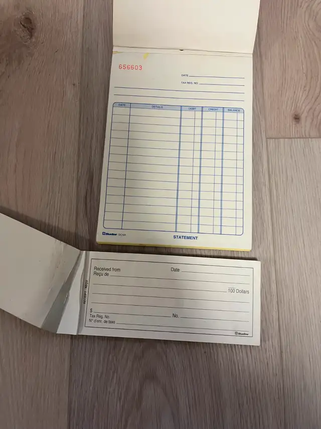 2 BLUELINE BOOKS-RECEIPT wCarbon, STATEMENTS Carbonless Duplicat63235120390273121