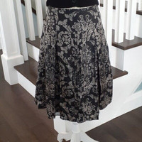 Black & tan Esprit Silk Skirt Size 6