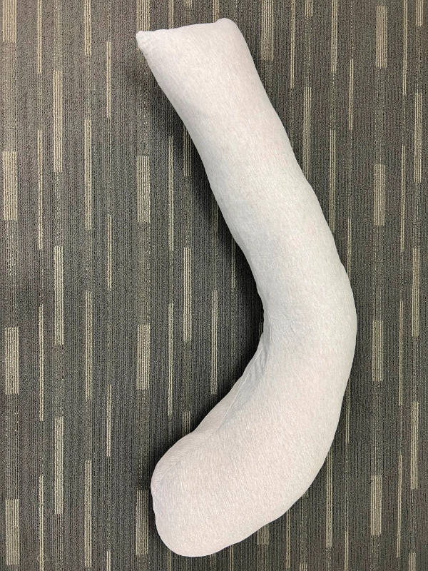 J Shaped Pregnancy Pillow Gray Soft Jersey Knit Removable Cover in Other in Edmonton - Image 2