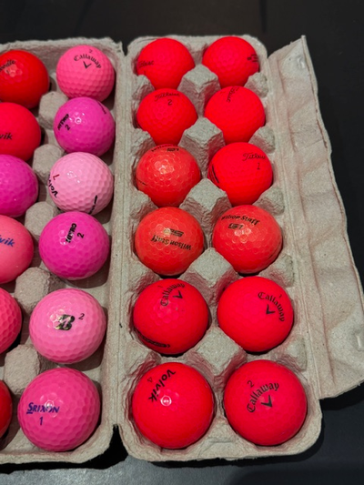 Used Pink/Red Golf Balls Excellent Condition - $12/Dozen, View more