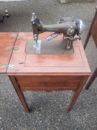 Seam stress antique sewing machine.