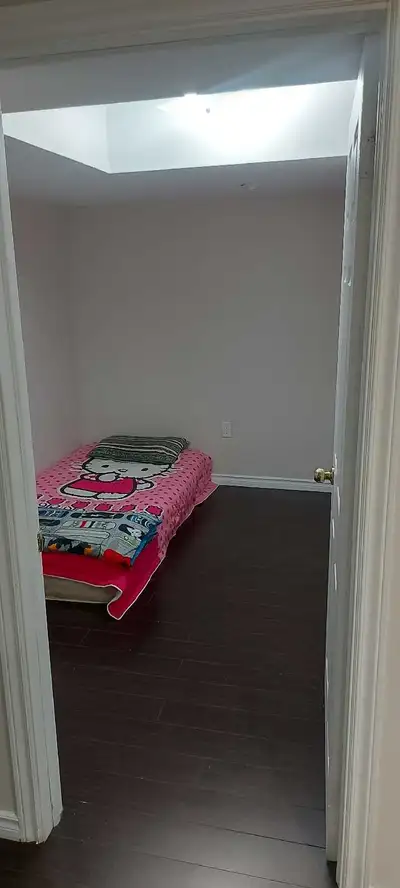 1 Private room is available for a single person (students welcome)in a furnished basement with inter...