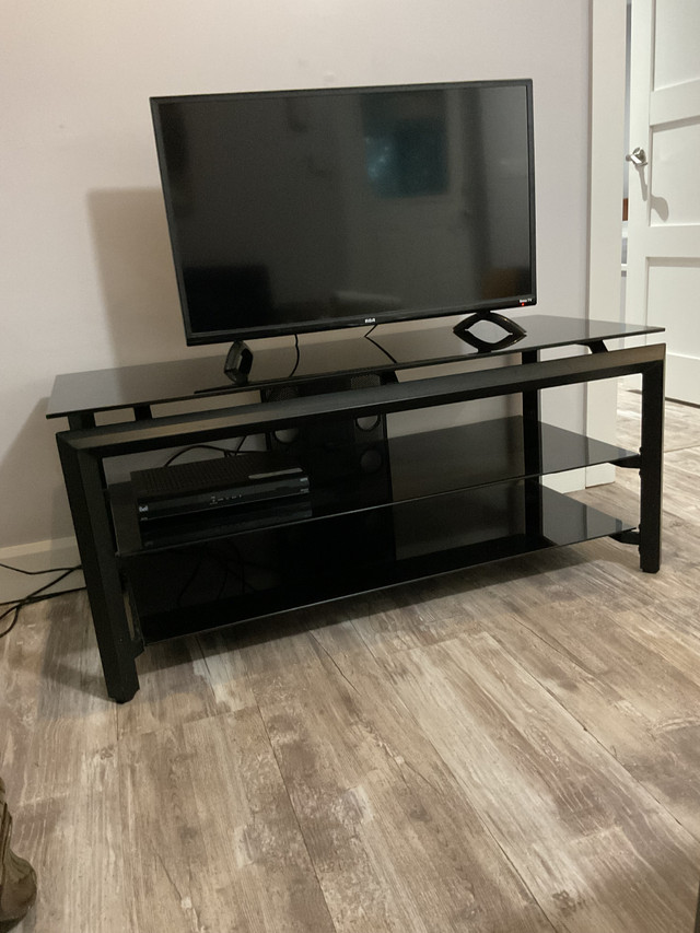 44” black tempered glass, Entertainment Stand in TV Tables & Entertainment Units in Kitchener / Waterloo