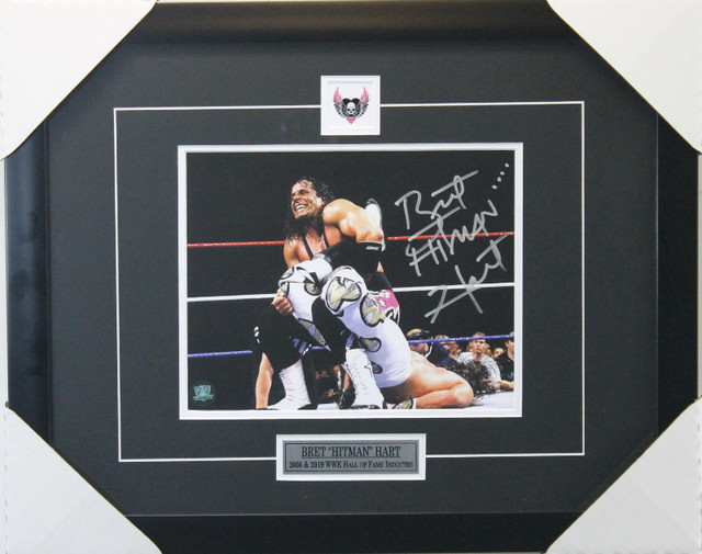 Bret Hitman Hart signed autograph WWF WWE wrestling 8x10 framed in Arts & Collectibles in City of Toronto