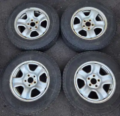 215/70R16 Michelin X-Ice Winter Tires: • Approximately 80% Tread Left • DOT 1117 (2017) • On 16in Al...
