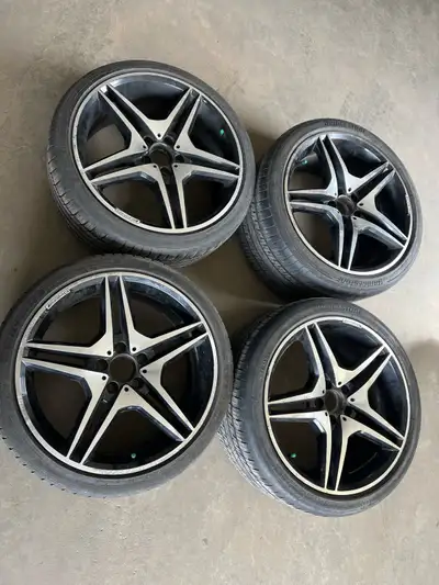 19” AMG Rims With Staggered Tires All Season Front tires are 245/35 R19 Rear tires are 265/35 R19 5x...