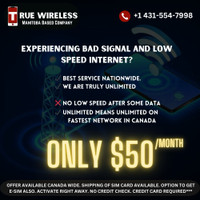 $50-Unlimited internet-calling/texting-international calling