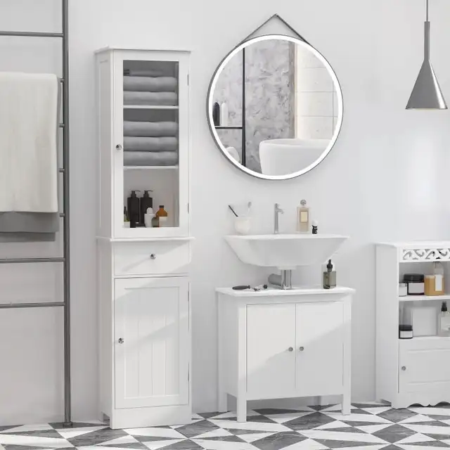 Tall Bathroom Cabinet. White Color in Bathwares in Markham / York Region - Image 9