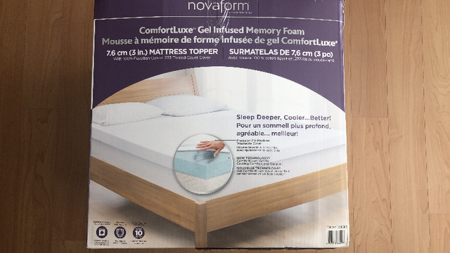 Novaform ComfortLuxe Gel Memory Foam 3-inch Twin Mattress Topper in Beds & Mattresses in City of Toronto - Image 4