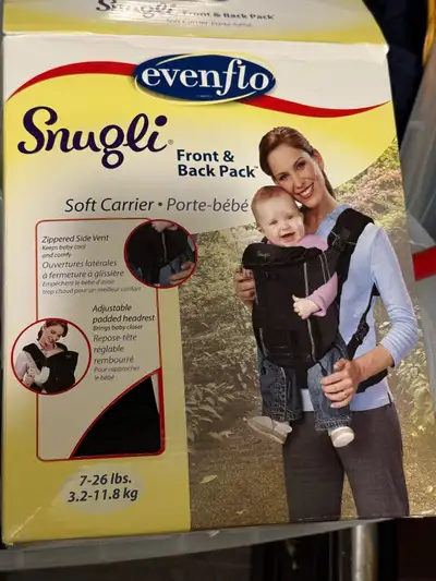Evenflo Snugli Front & Back Pack Soft Baby Carrier 7-26 lbs, View more