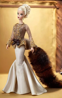 Capucine Silkstone Barbie Doll 2002 Mattel dolls Faux Fur