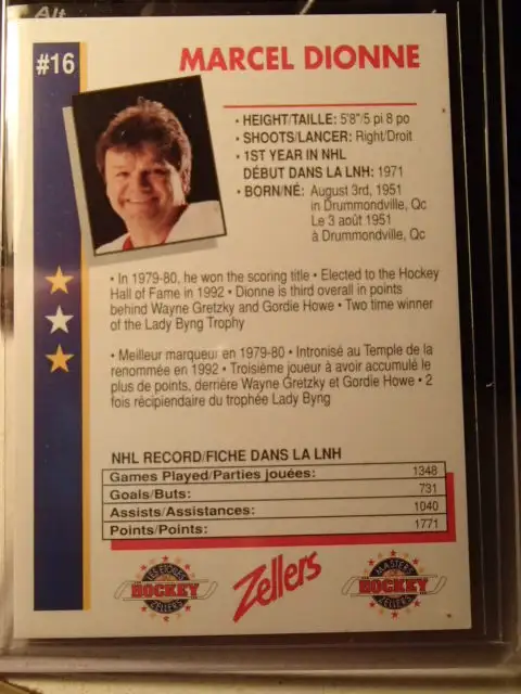 carte de hockey marcel dionne MARCEL DIONNE 1993 94 ZELLERS62854393422337121