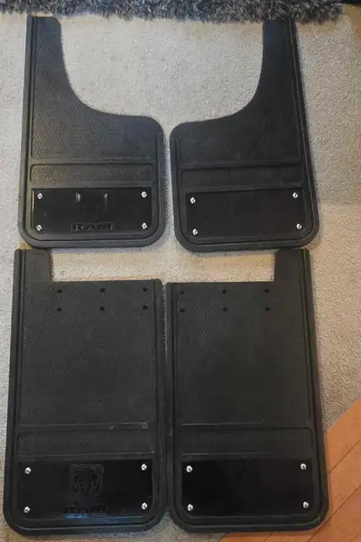 Brand new never mounted mud flaps with mounting hardware. Painted with chrome black paint. Look way...