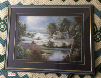 Large Beautifully Framed Print - Country House Scene