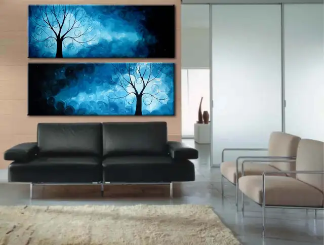 Windswept 46"x32" Original Fine Art Abstract Tree Wall Painting in Home Décor & Accents in Saskatoon - Image 3