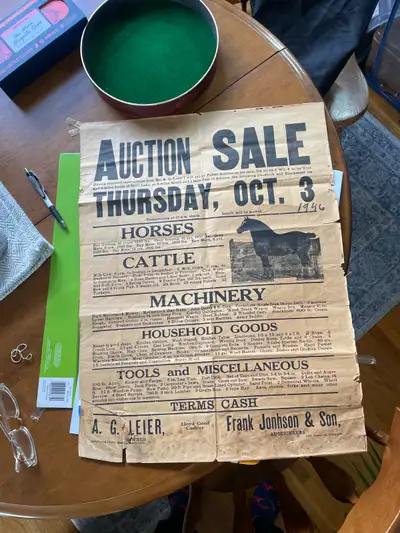 Antique Auction Sale Poster - wall art, View more