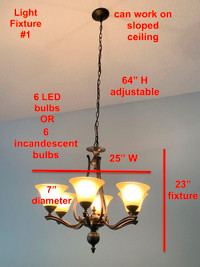 FIVE Ceiling Mounted Light Fixtures
